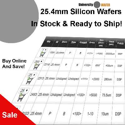 1 inch silicon wafer for research